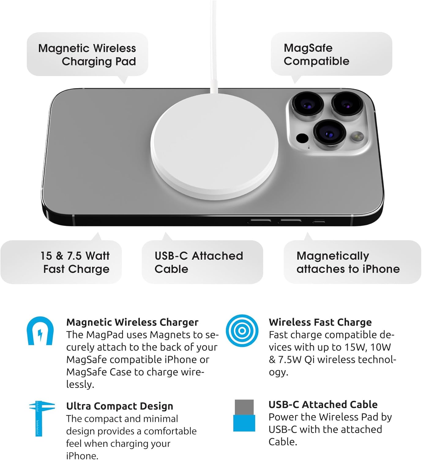 PhoneSuit MagPad 15W Magnetic Wireless Charger