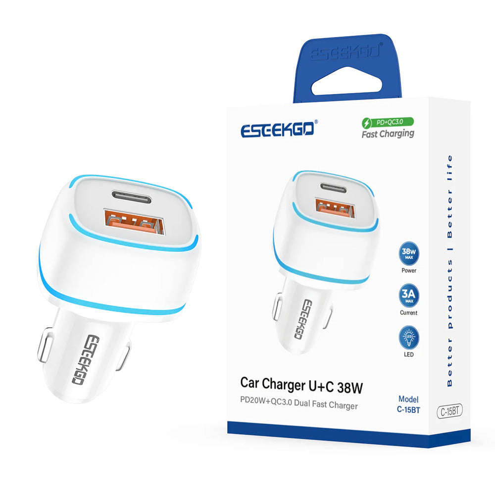 ESEEKGO 38W Dual Fast Car Charger