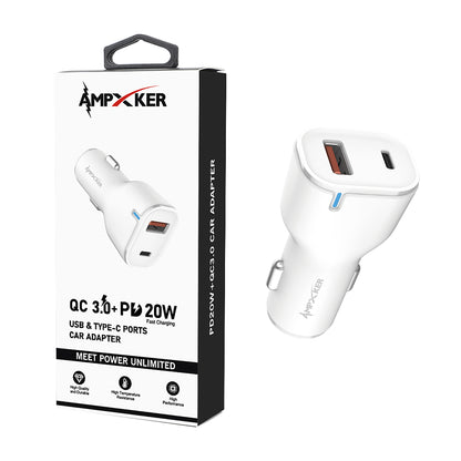 AMPXKER 20W Dual Port Car Charger