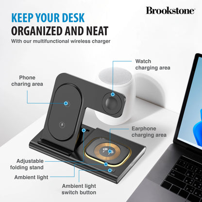 3-in-1 Foldable Wireless Charging Stand