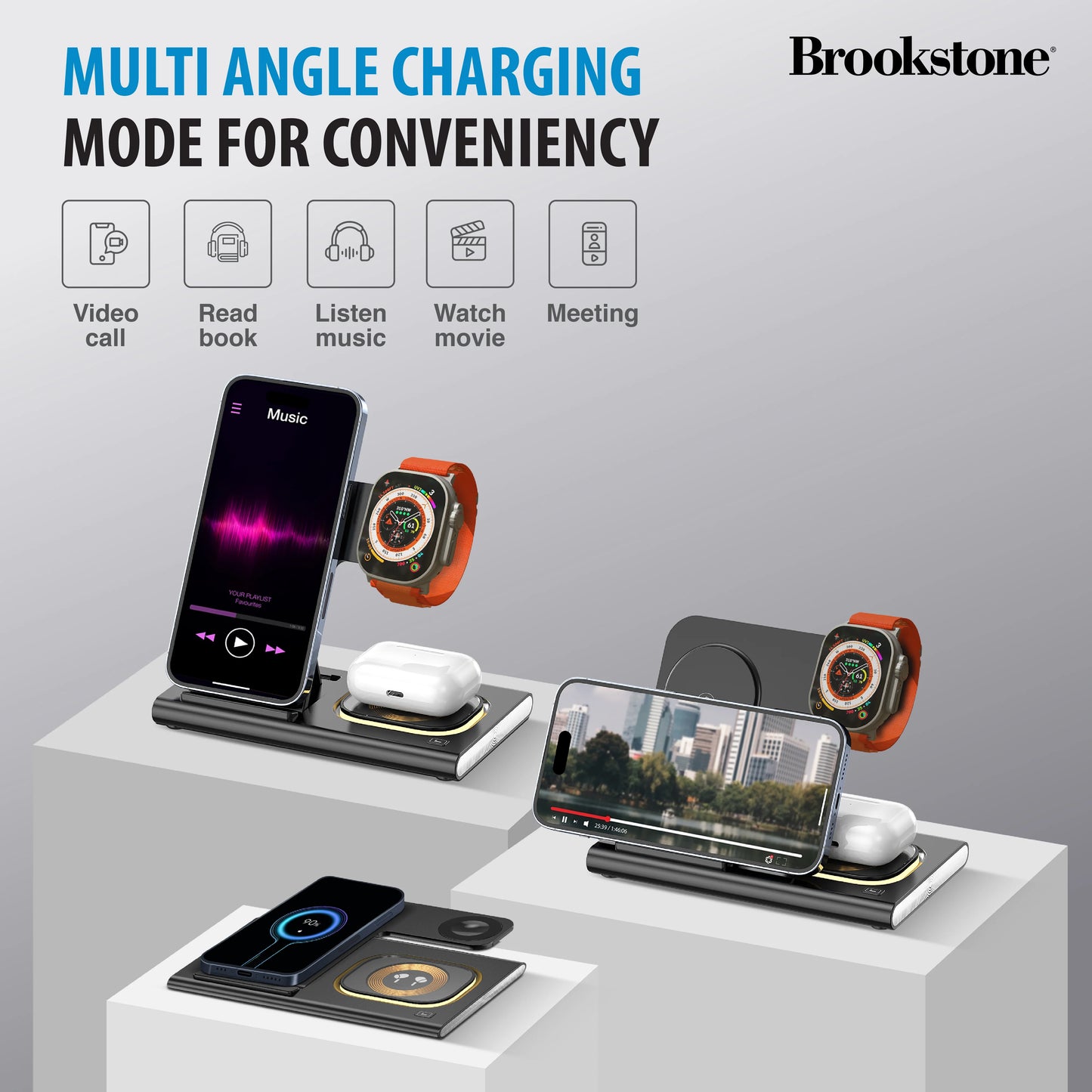 3-in-1 Foldable Wireless Charging Stand