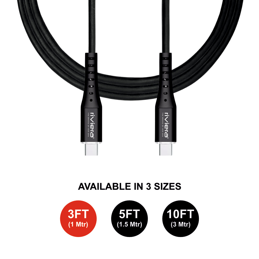 Riviera 3FT Fast Charging Cable – Type-C to Type-C (PD)