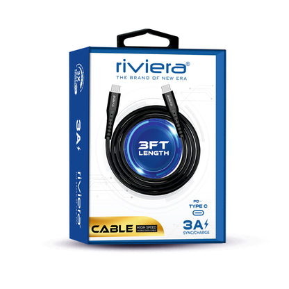Riviera 3FT Fast Charging Cable – Type-C to Type-C (PD)