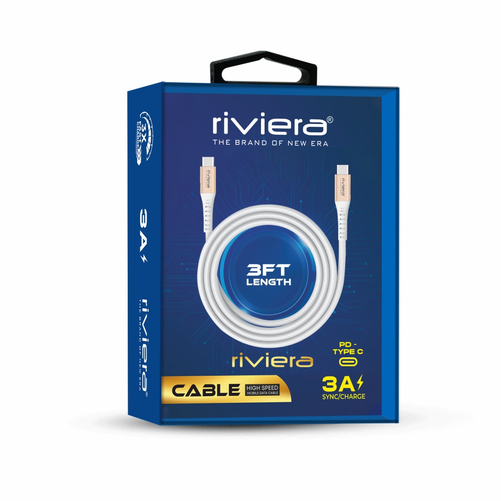 Riviera 3FT Fast Charging Cable – Type-C to Type-C (PD)