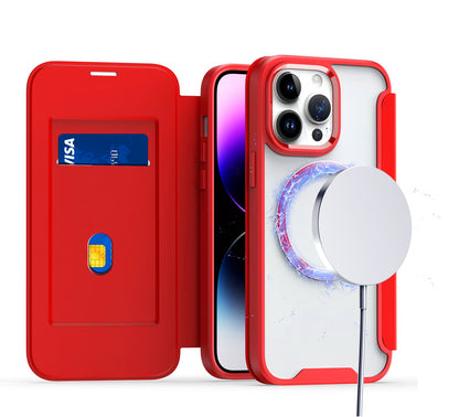 iPhone 15 Pro Magnetic Flap Wallet Case