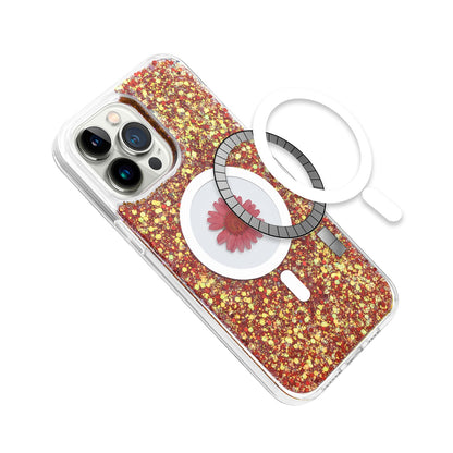iPhone 13/14 Glitter Flower Case