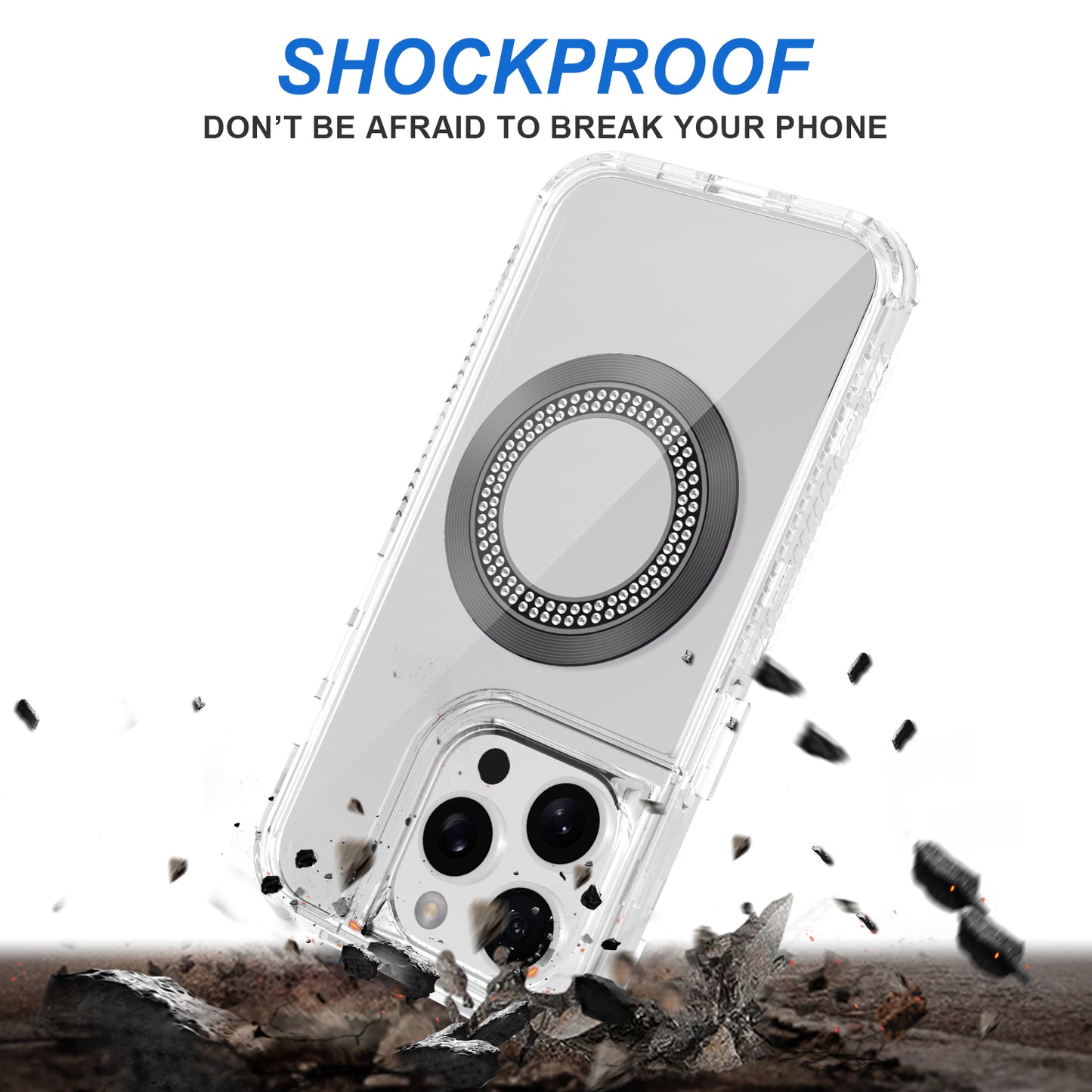 iPhone 14 Pro Max Bling Magnetic Ring Case