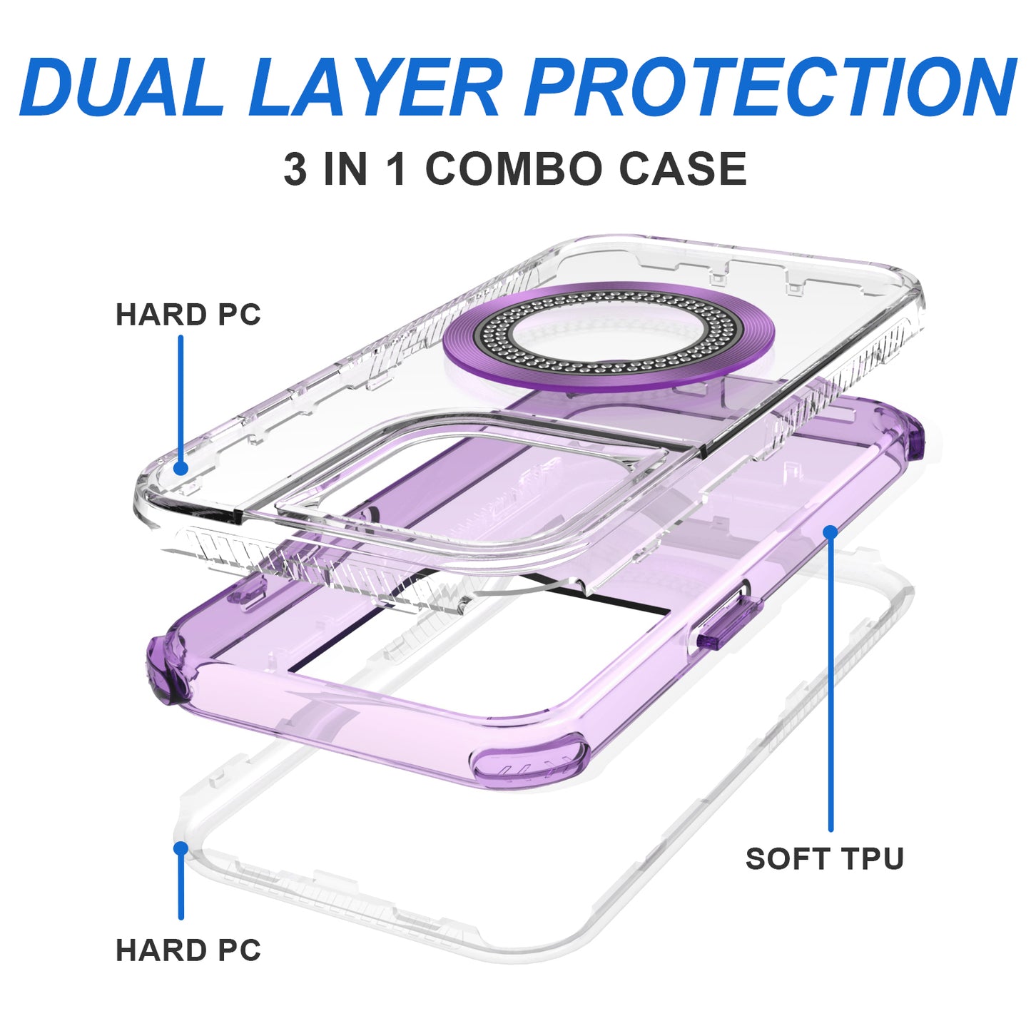 iPhone 14 Pro Max Bling Magnetic Ring Case