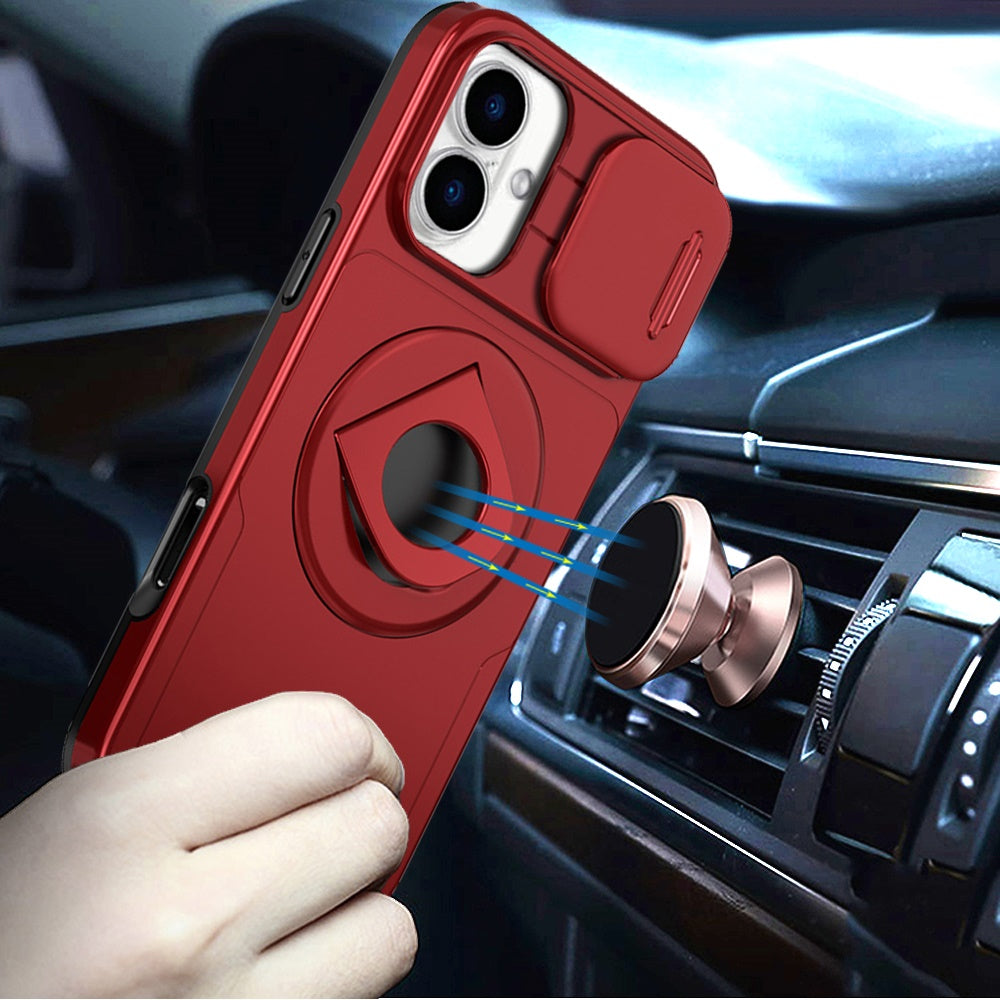 iPhone 17 Full Cover Ring Stand Case