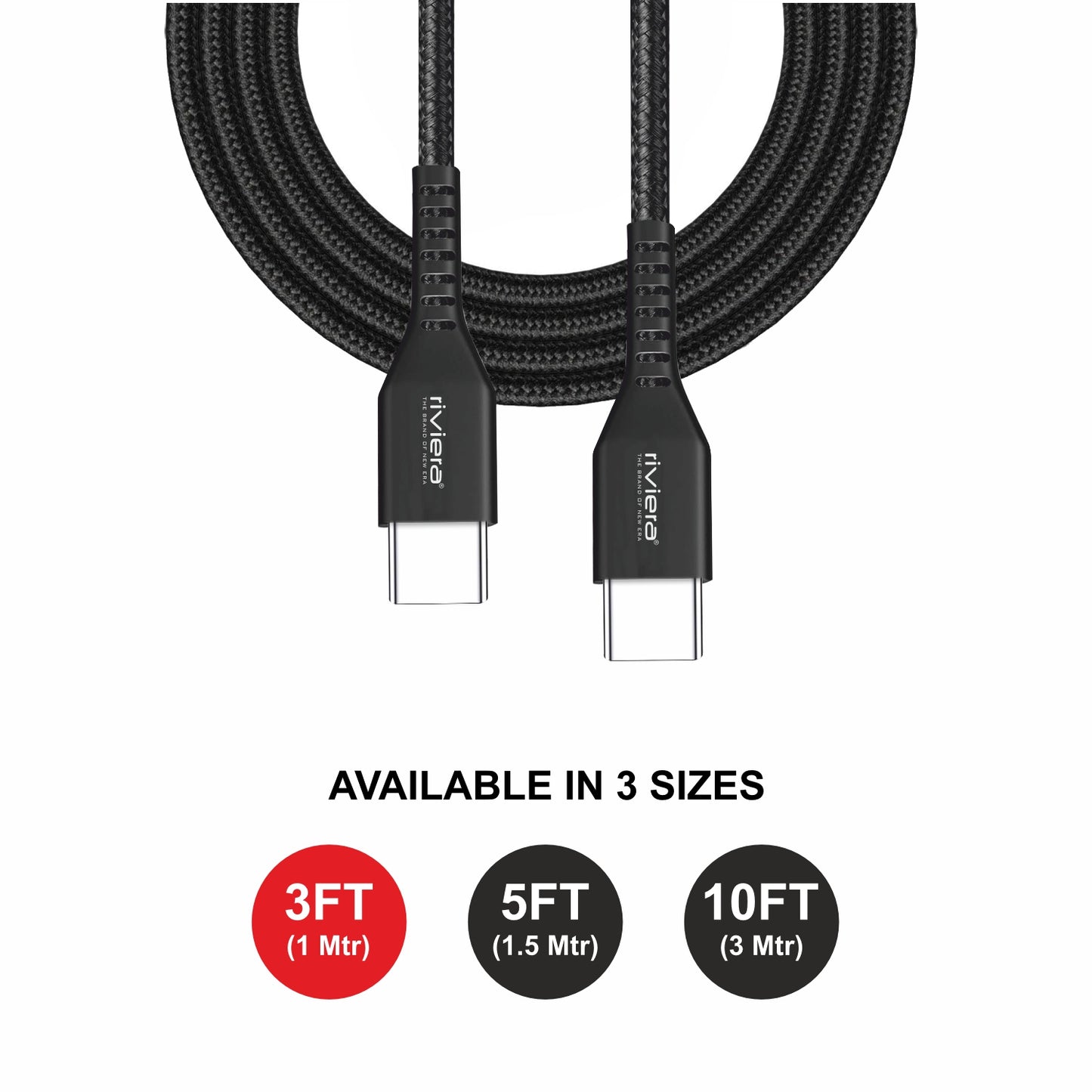 Riviera 3FT Fast Charging Cable – Type-C to Type-C (PD)