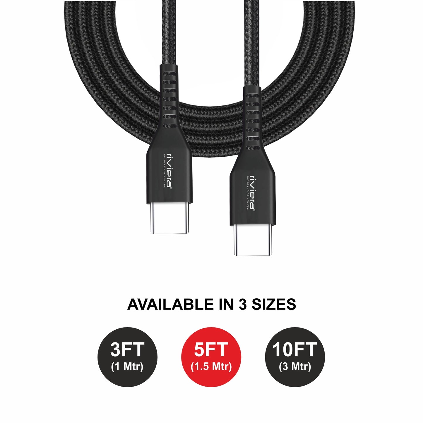 Riviera 5FT Fast Charging Cable – Type-C to Type-C (PD)