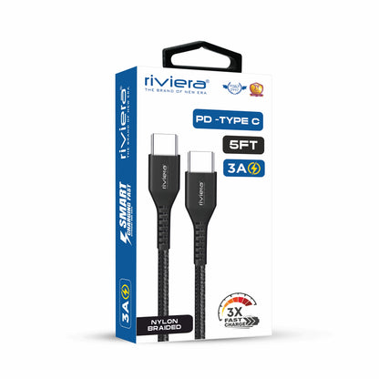 Riviera 5FT Fast Charging Cable – Type-C to Type-C (PD)