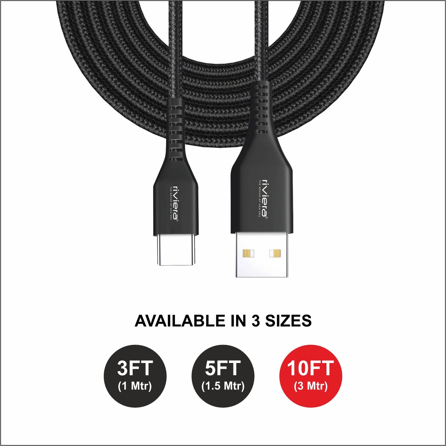 Riviera 10FT USB to Type-C Fast Charging Cable