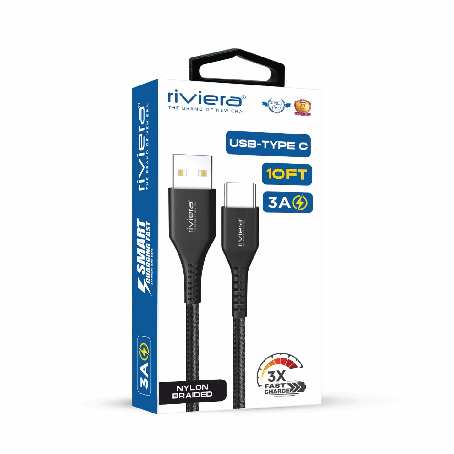 Riviera 10FT USB to Type-C Fast Charging Cable