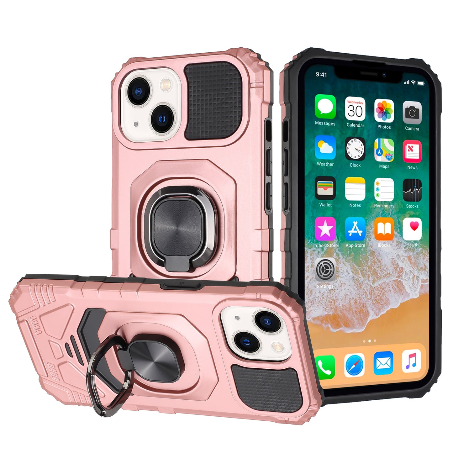 iPhone 15 Hybrid Ring Stand Case