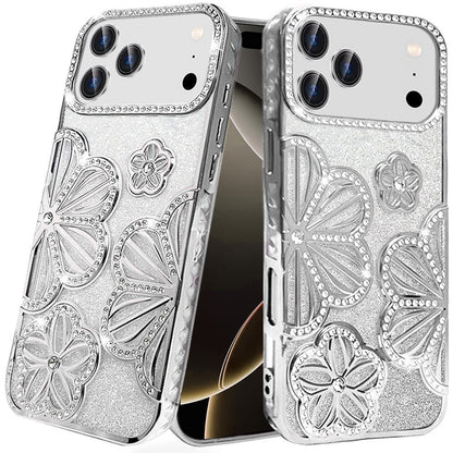 iPhone 17 Pro Max Shimmer Glitter Floral Case