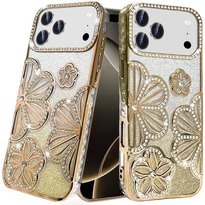 iPhone 17 Pro Shimmer Floral Glitter Case