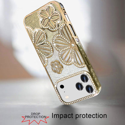 iPhone 17 Pro Shimmer Floral Glitter Case