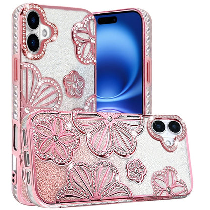 iPhone 17 Shimmer Floral Glitter Case