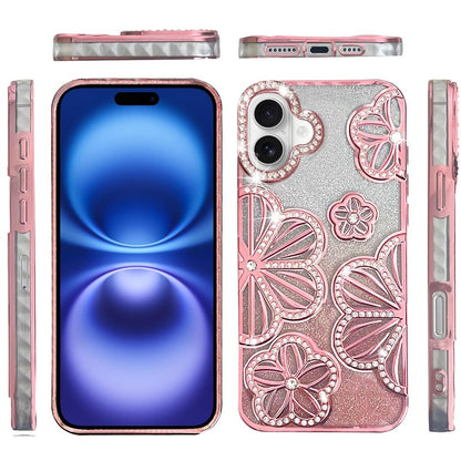 iPhone 17 Shimmer Floral Glitter Case