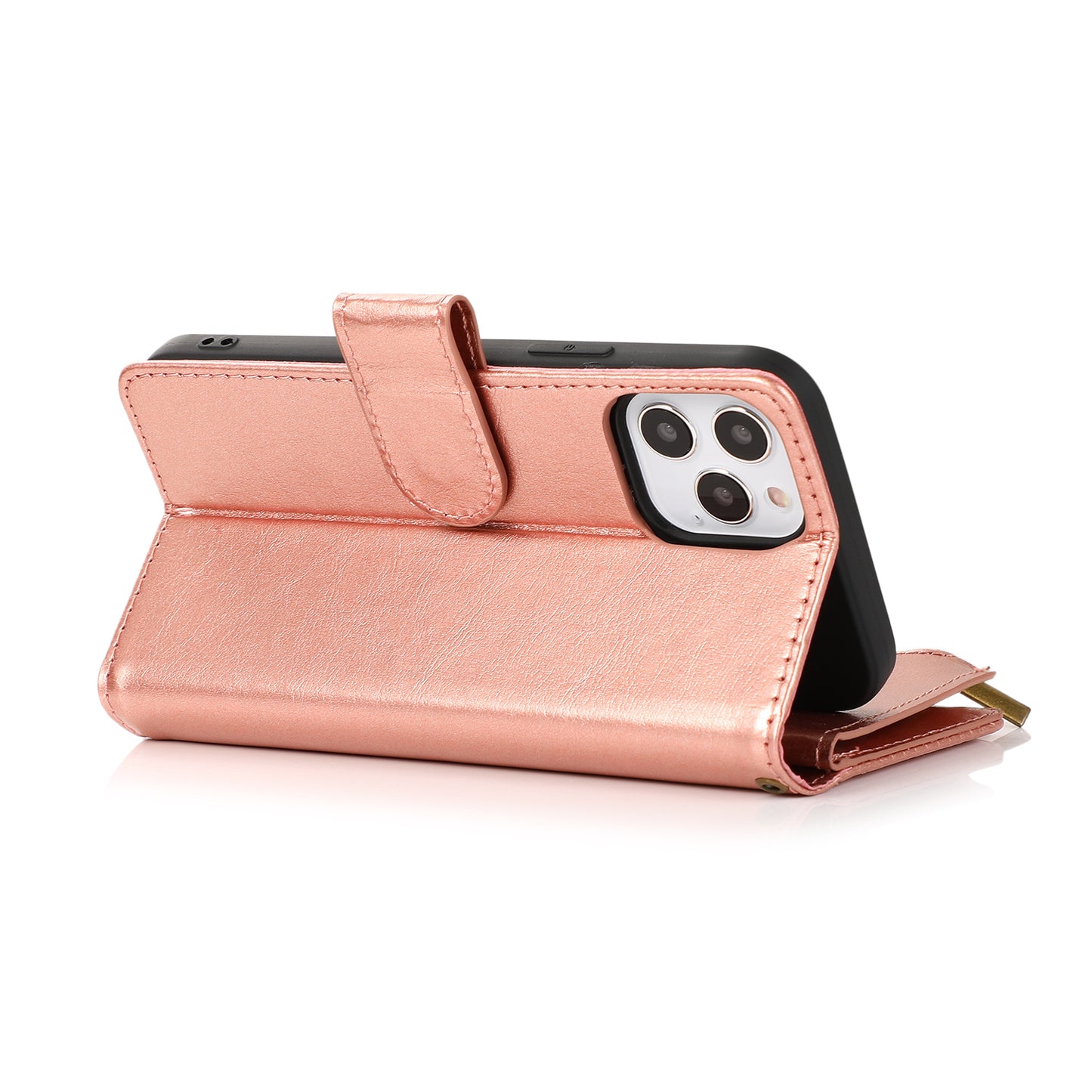 iPhone 15 Pro Luxury Wallet Zipper Case