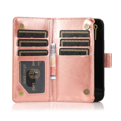iPhone 15 Pro Luxury Wallet Zipper Case