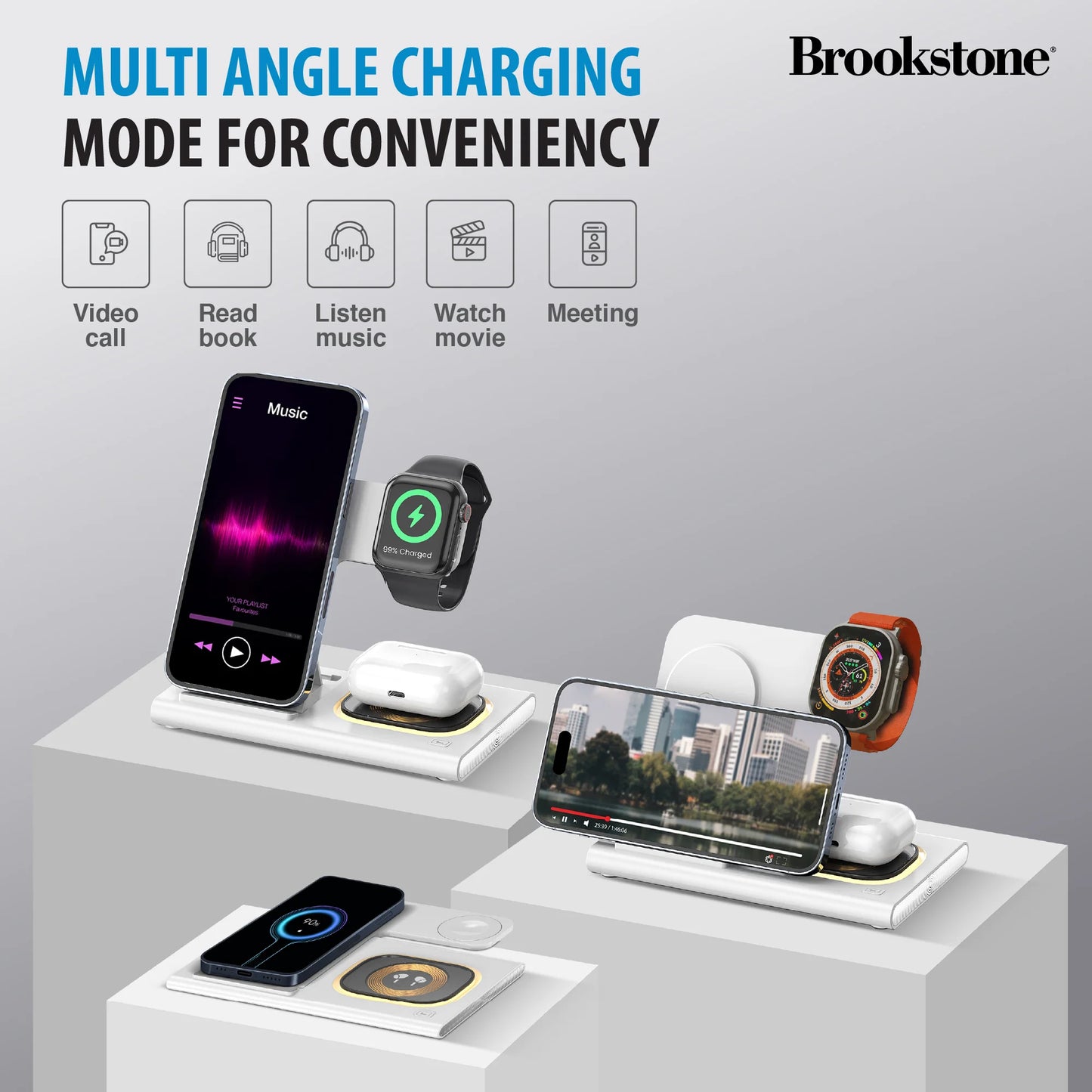 3-in-1 Foldable Wireless Charging Stand